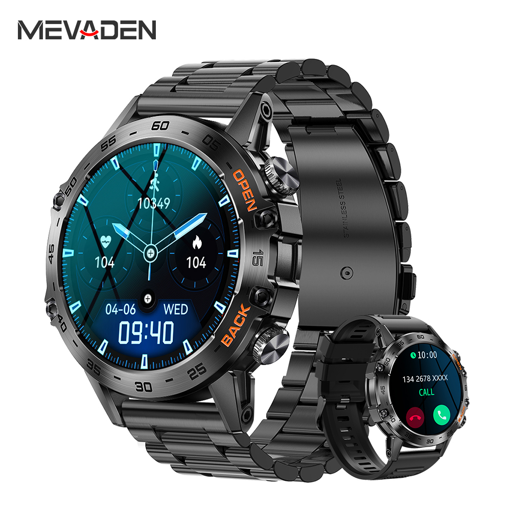 Smartwatch Face - MEVADEN 스틸 1.39인치 남성용 고급 스마트워치