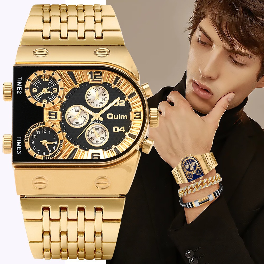 남성용 고급 직사각형 금은 대형 문자판 야광 방수 쿼츠 - Smartwatch Face 리뷰 및 가격
