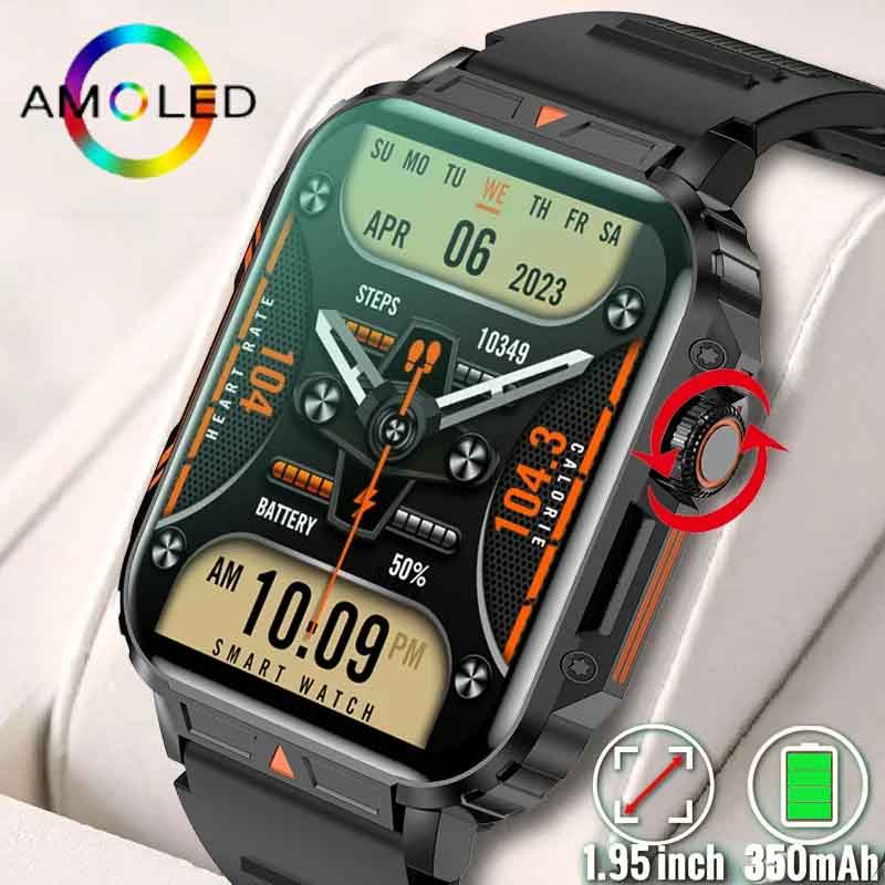 남성용 블루투스 통화 아몰레드 스마트워치, 야외 군사  - Smartwatch Face 리뷰 및 가격