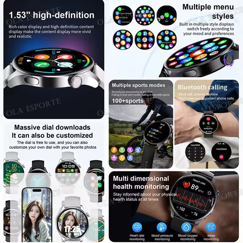 남녀공용 새로운 스마트워치 BT 통화 메시지 알림 건강 - Smartwatch Face 리뷰 및 가격