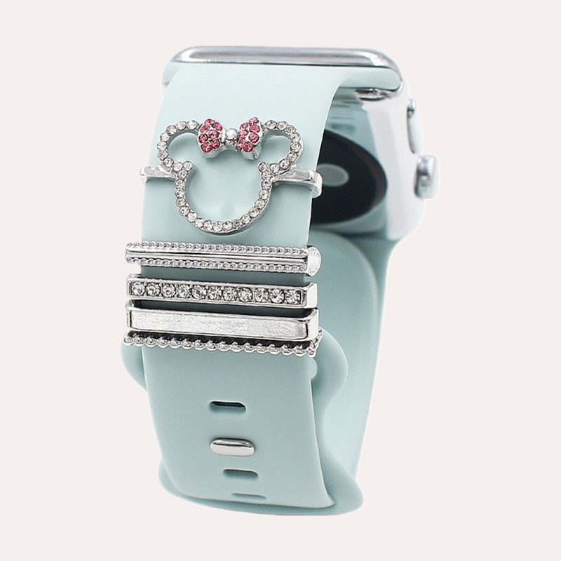 5pcs 만화 마우스 라인 석 시계 밴드 반지 루프,  - Smartwatch Watch Accessories 리뷰 및 가격