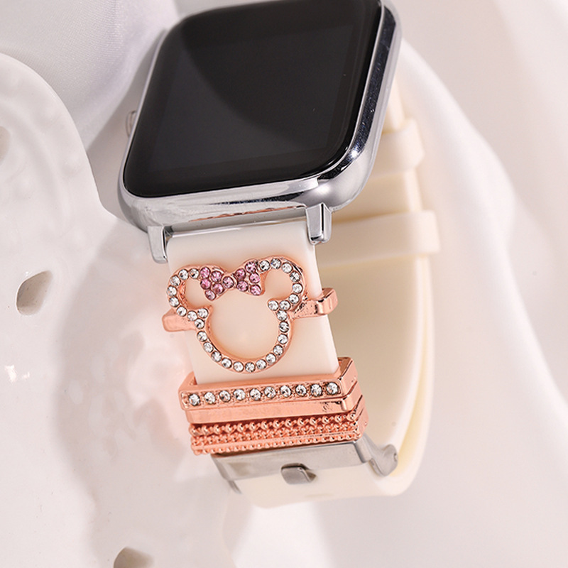 5pcs 만화 마우스 라인 석 시계 밴드 반지 루프,  - Smartwatch Watch Accessories 리뷰 및 가격