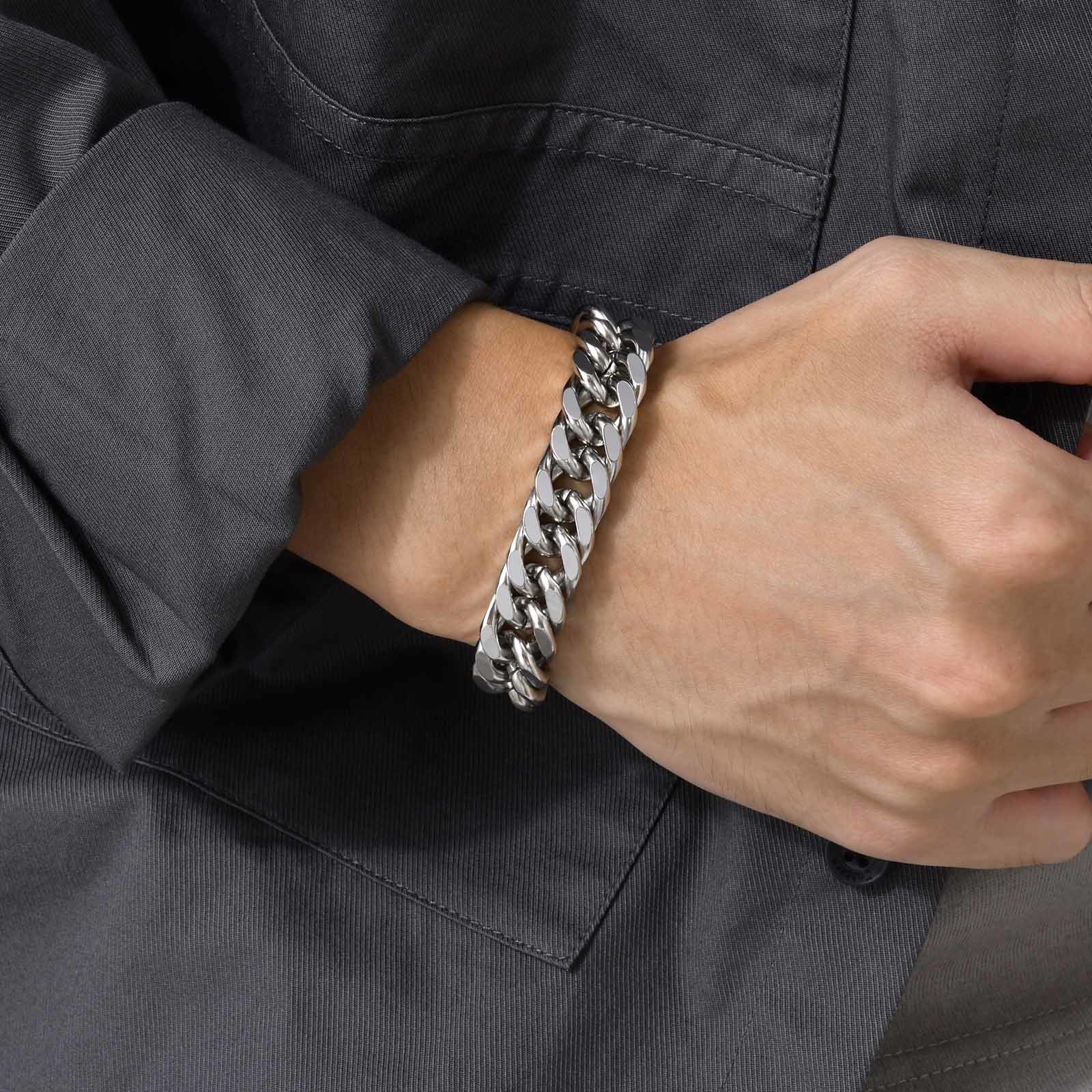 남성용 청키 8/10/12/15MM 스테인리스 스틸 쿠 - Ceramic Link Bracelet 리뷰 및 가격