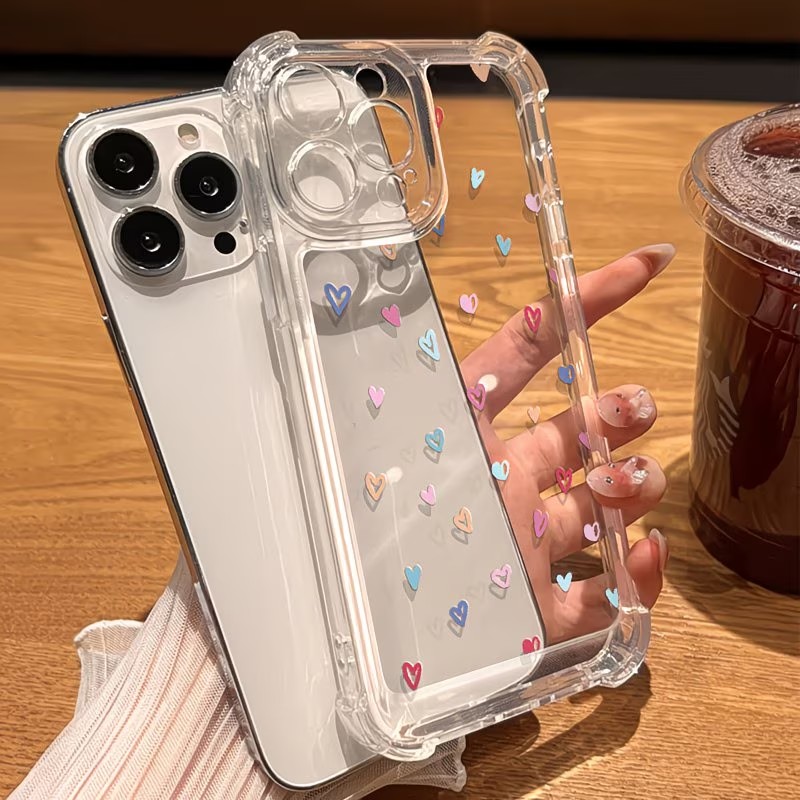 투명 코너 범퍼 컬러풀 하트 폰 케이스 (아이폰 17, - Apple Iphone 16 리뷰 및 가격